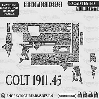 Colt 1911 .45 Scroll SVG