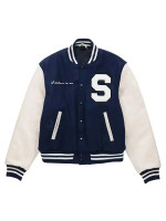 SZA Blue and White Varsity Jacket